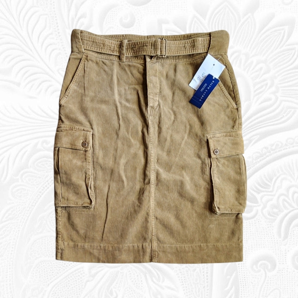 Ralph Lauren Women's Curderoy Cargo Skirt Size 10